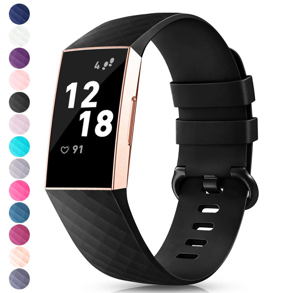 Bracelet sportif en silicone - Taille L - Bleu foncé - Fitbit Charge 3 / 4