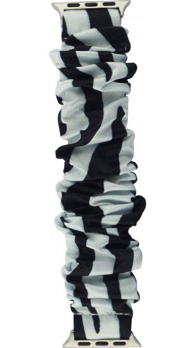 Bracelet tissu chouchous lignes noir blanc - Apple Watch 38/40/41/42 mm