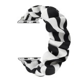 Bracelet tissu chouchous lignes noir blanc - Apple Watch 38/40/41/42 mm