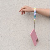 Bracelet universel attache pour coque/fourre téléphone chaine colorée - Jaune