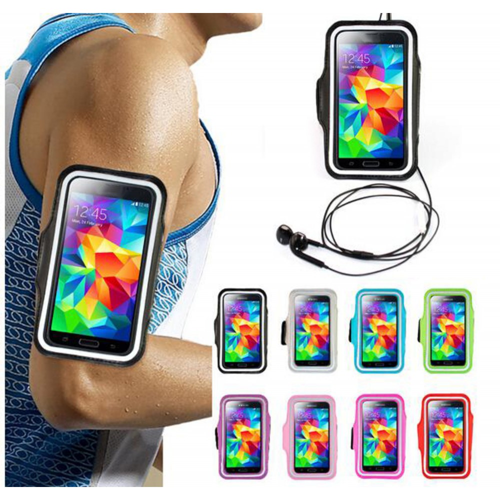 Sport Armband Handyhülle für sportliche Aktivitäten - Schwarz - 4.7" bis 5.1" (Medium)