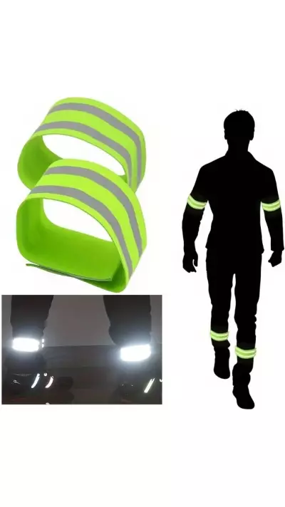 Brassards réfléchissants Haute Visibilité (pack de 2) Sangles de Sécurité en Nylon pour vélo/course/marche