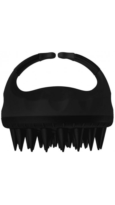 Brosse en silicone massage cuir chevelu - Noir