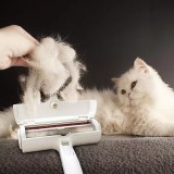 Brosse rouleau ramasse poils d'animaux / attrape peluche - Blanc