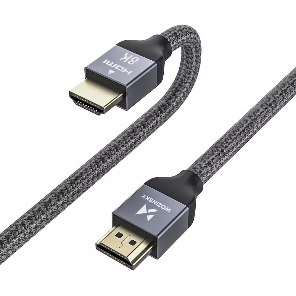 Wozinsky HDMI 2.1 Kabel 8K 60 Hz 48 Gbps / 4K 120 Hz / 2K 144 Hz (1 m) - Silber
