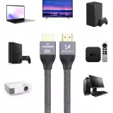 Wozinsky HDMI 2.1 Kabel 8K 60 Hz 48 Gbps / 4K 120 Hz / 2K 144 Hz (1 m) - Silber