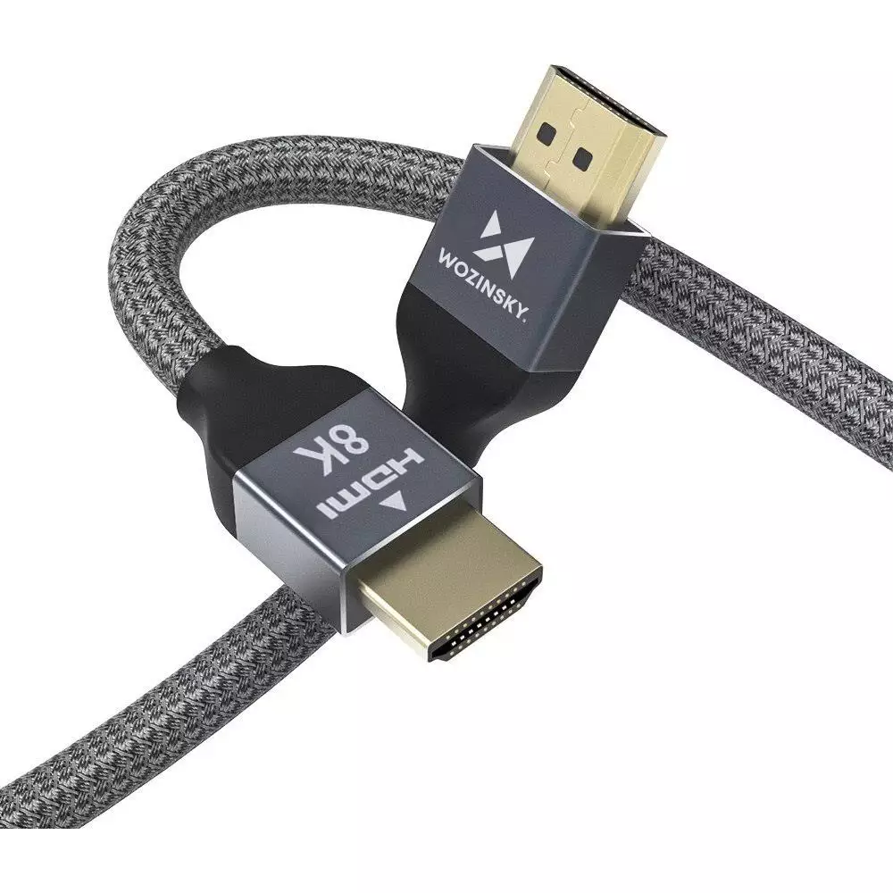 Wozinsky HDMI 2.1 Kabel 8K 60 Hz 48 Gbps / 4K 120 Hz / 2K 144 Hz (1 m) - Silber