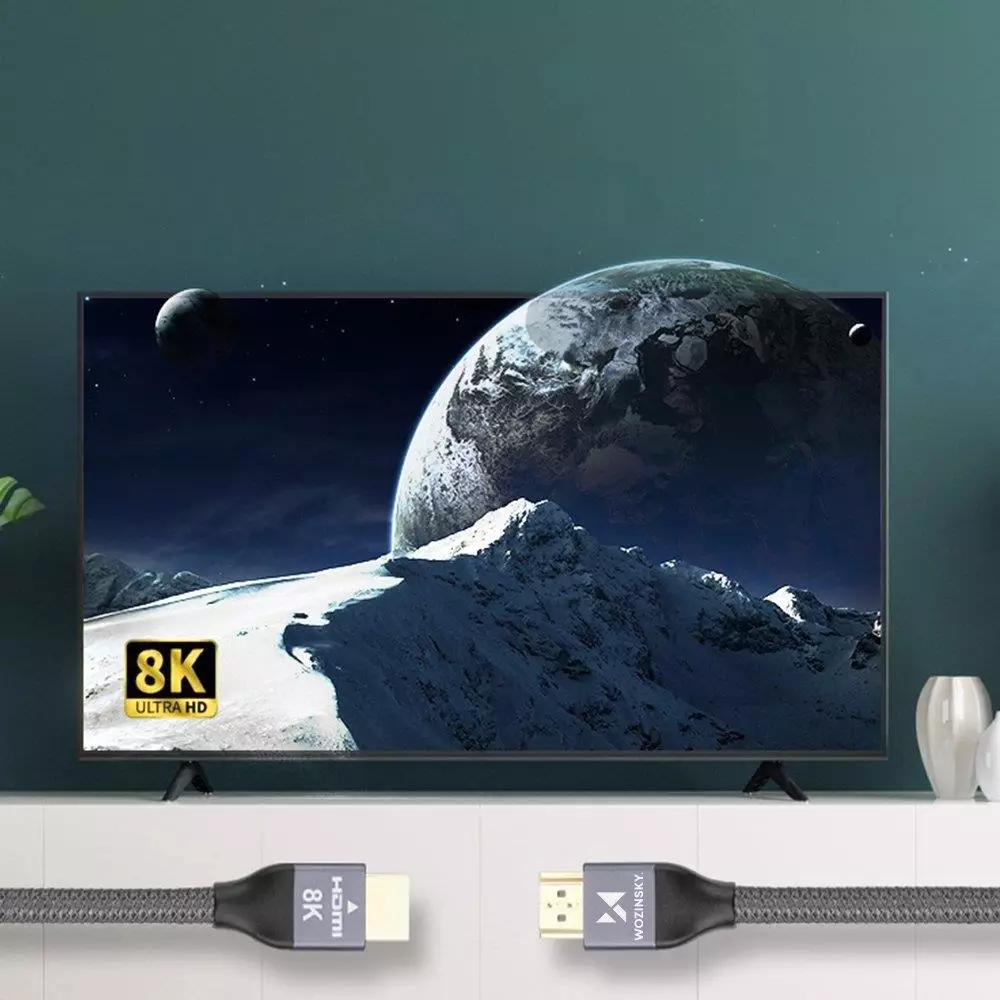 Wozinsky HDMI 2.1 Kabel 8K 60 Hz 48 Gbps / 4K 120 Hz / 2K 144 Hz (1 m) - Silber
