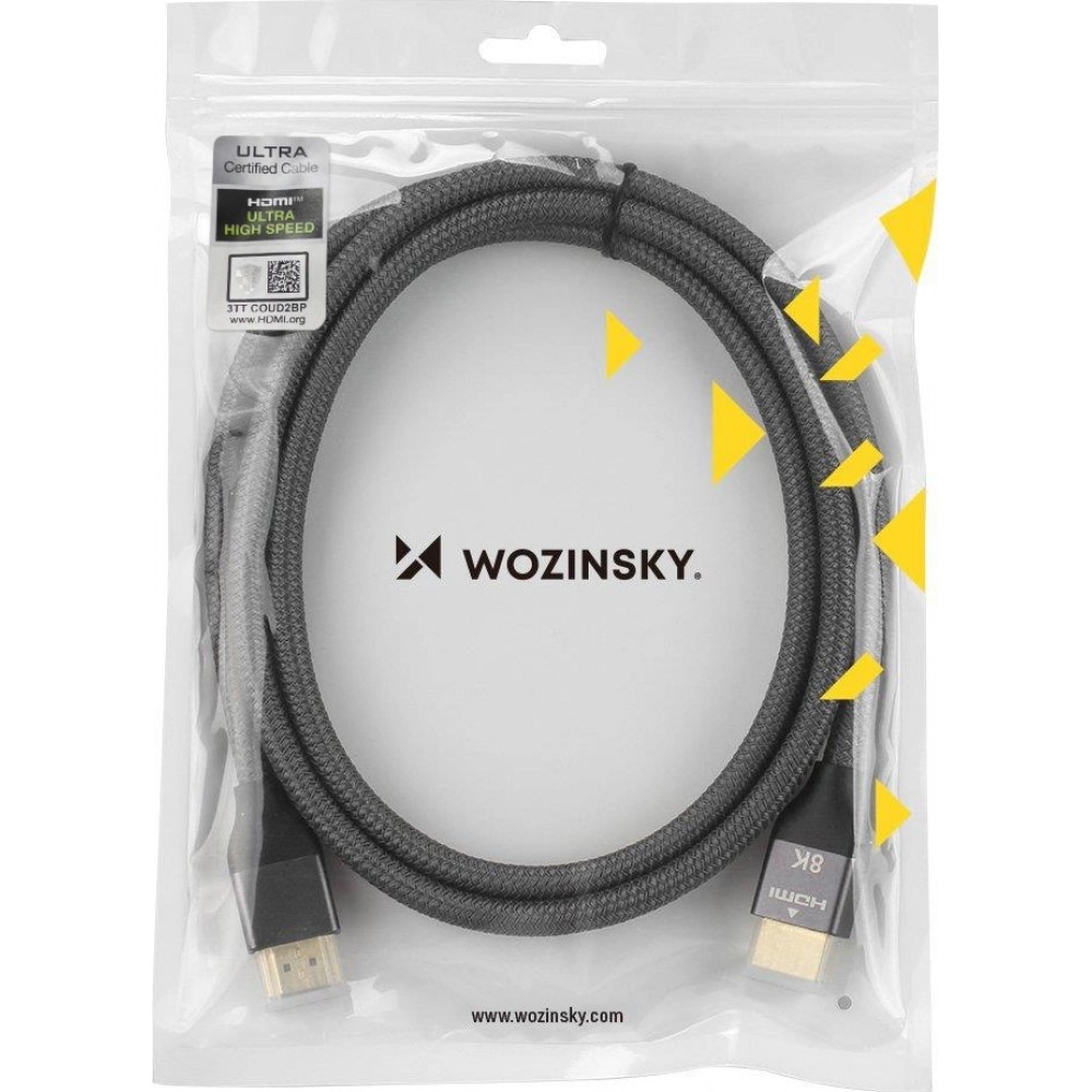 Câble HDMI 2.1 8K 60 Hz 48 Gbps / 4K 120 Hz / 2K 144 Hz (3 m) Wozinsky - Argent