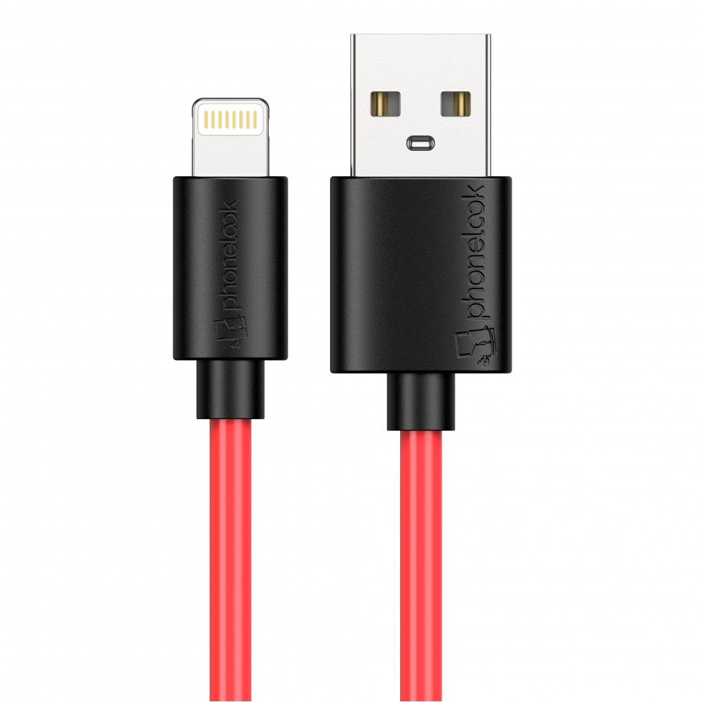 Câble iPhone (1 m) Lightning vers USB-A - PhoneLook noir/rouge