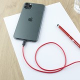 Câble iPhone (1 m) Lightning vers USB-A - PhoneLook noir/rouge