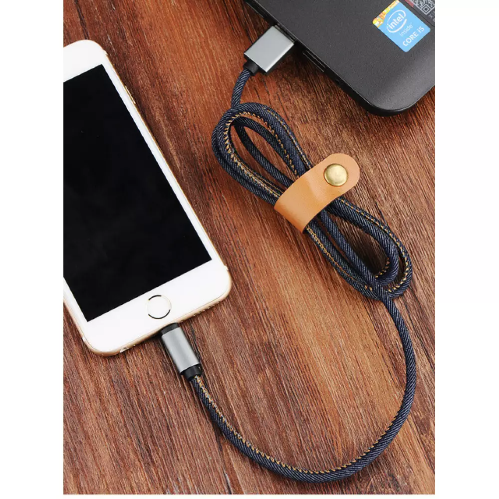 Câble iPhone (1 m) Lightning vers USB-A - Denim Jeans Look