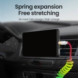 Câble USB-A vers USB-C extensible (jusqu'à 1m) en nylon tressé multicolore rainbow