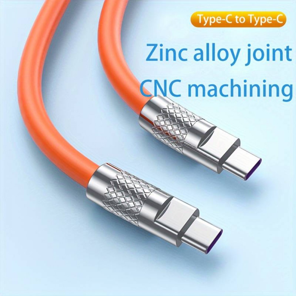 Câble USB-C vers USB-C (2m) robuste et coloré avec tête designen aluminium - Blanc