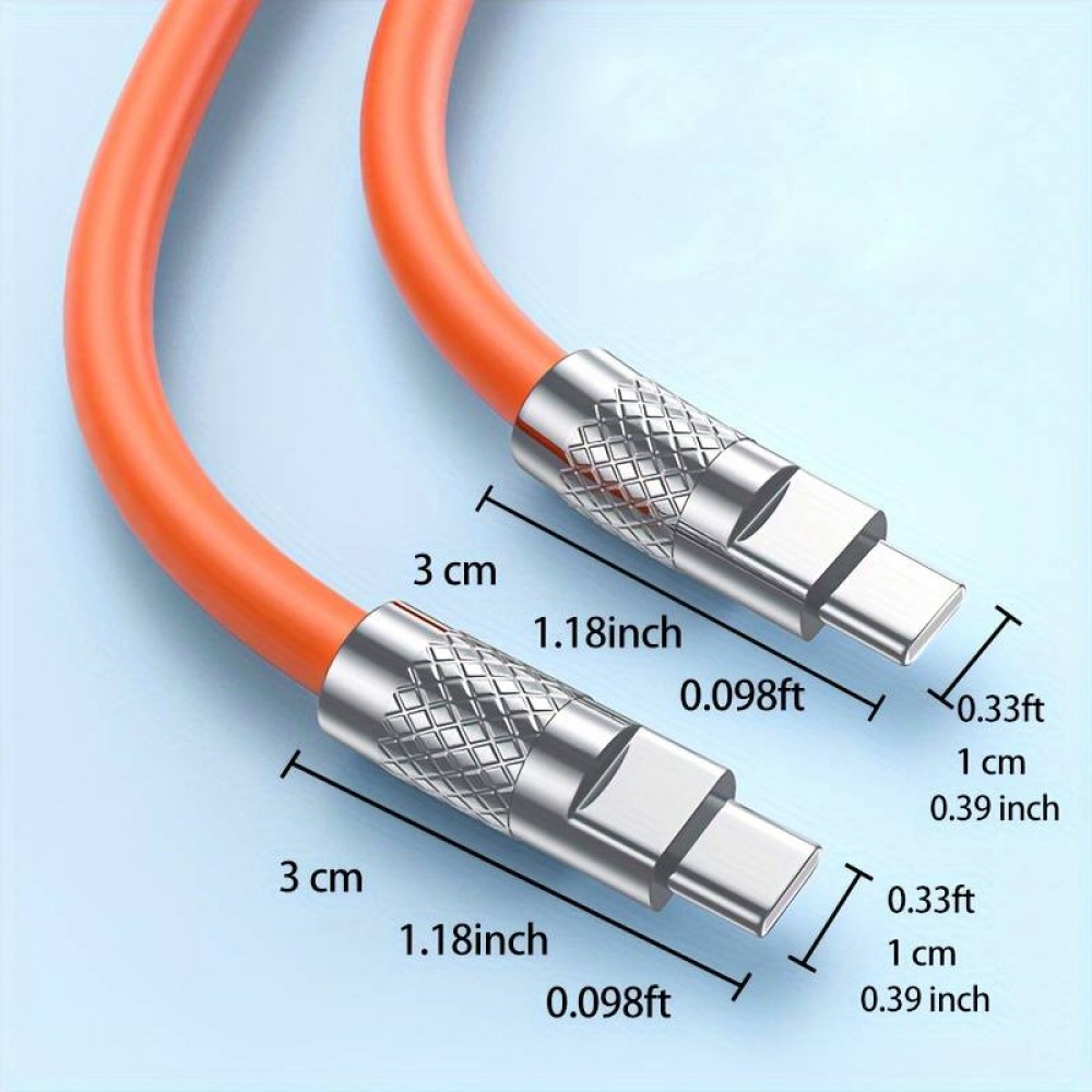 Câble USB-C vers USB-C (2m) robuste et coloré avec tête designen aluminium - Violet