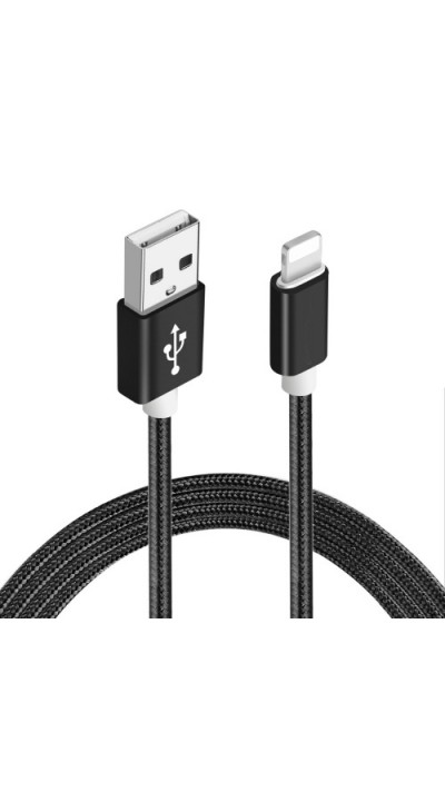 Câble chargeur (1 m) USB-C vers USB-A - Nylon metal - Noir