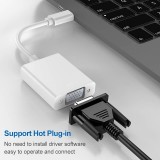 Câble adaptateur USB-C à VGA (1080p) converteur support hot plug-in - Argent