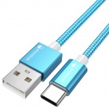 Ladekabel (1.5 m) USB-A auf USB-C - Nylon PhoneLook - Hellblau