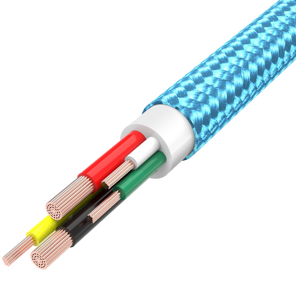 Ladekabel (1.5 m) USB-A auf USB-C - Nylon PhoneLook - Hellblau