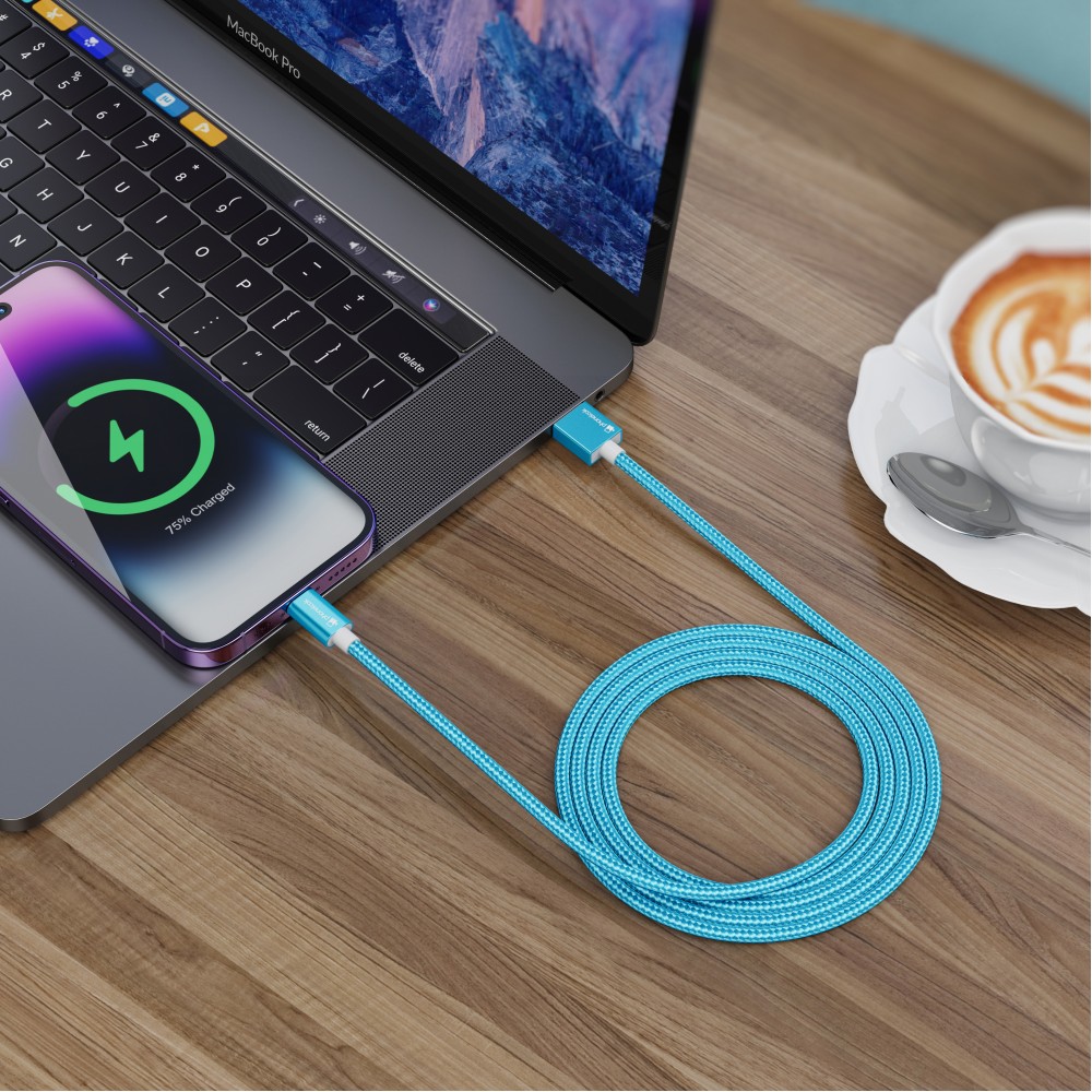 Ladekabel (1.5 m) USB-A auf USB-C - Nylon PhoneLook - Hellblau