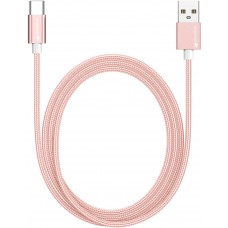 Câble chargeur (1.5 m) USB-A vers USB-C - Nylon PhoneLook - Rose clair