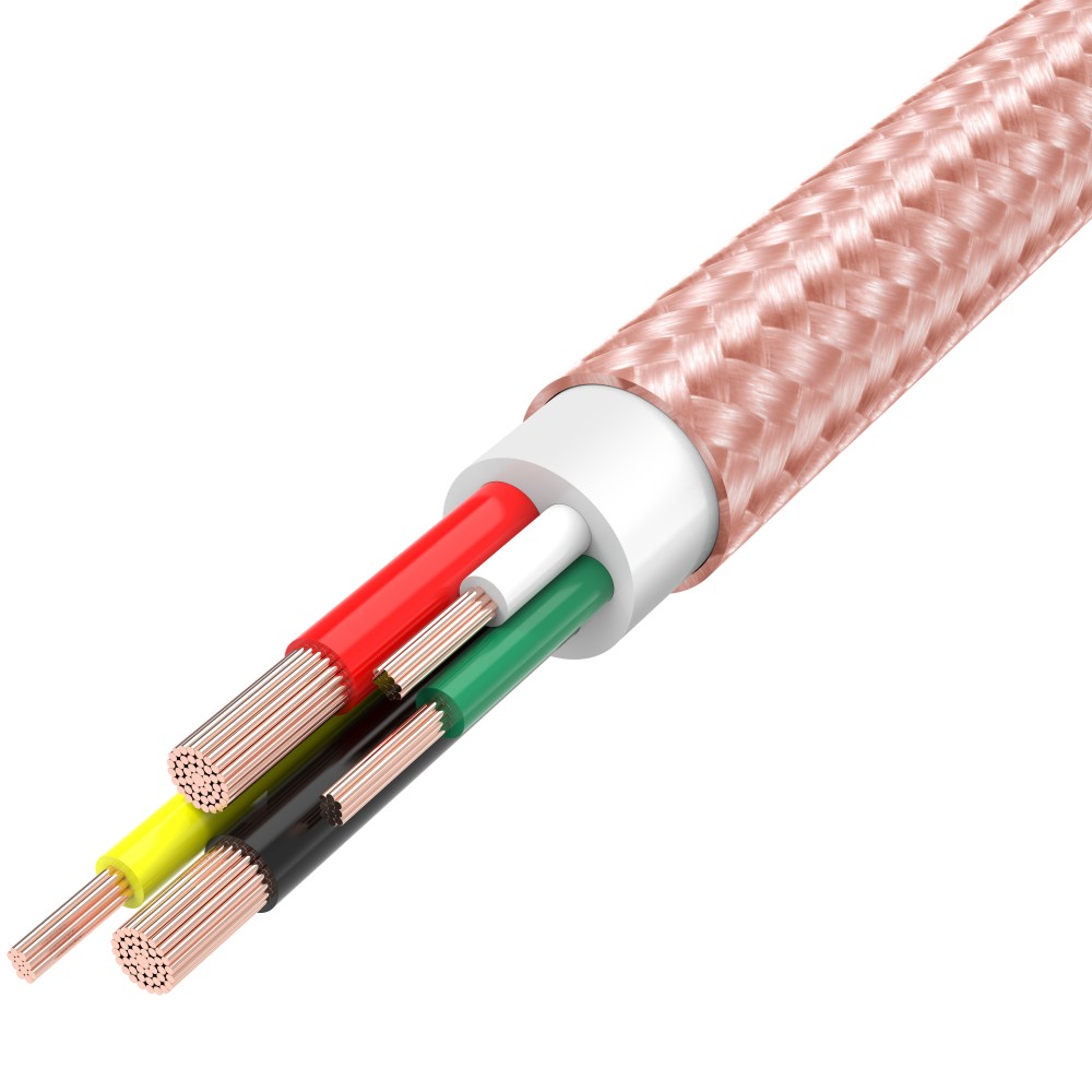 Câble chargeur (1.5 m) USB-A vers USB-C - Nylon PhoneLook - Rose clair
