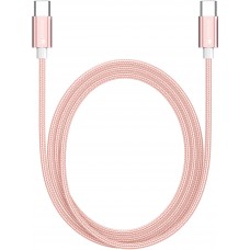 Câble chargeur (1.5 m) USB-C vers USB-C - Nylon PhoneLook - Rose clair