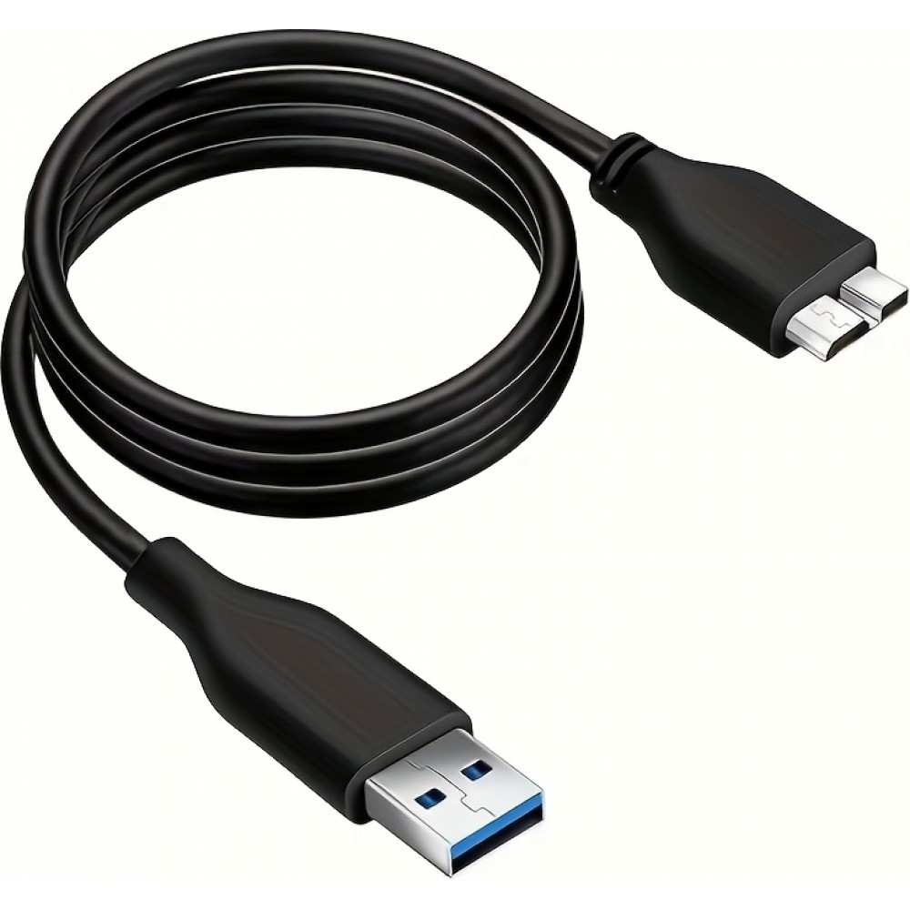 C&acirc;ble de donn&eacute;es USB A 3.0 vers Micro USB B rapide (4.8 Gbps) pour disques durs externes (1 m) - Noir