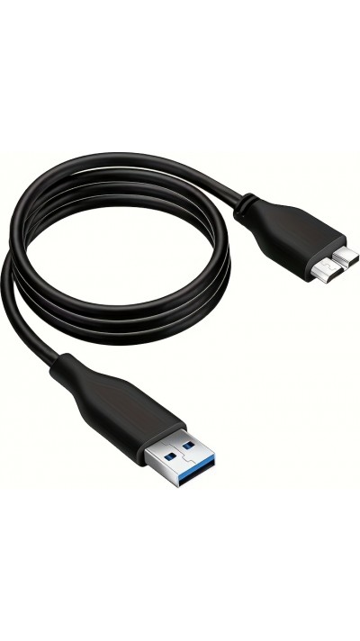 Câble de données USB A 3.0 vers Micro USB B rapide (4.8 Gbps) pour disques durs externes (1 m) - Noir