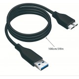 C&acirc;ble de donn&eacute;es USB A 3.0 vers Micro USB B rapide (4.8 Gbps) pour disques durs externes (1 m) - Noir
