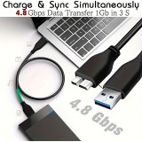 C&acirc;ble de donn&eacute;es USB A 3.0 vers Micro USB B rapide (4.8 Gbps) pour disques durs externes (1 m) - Noir
