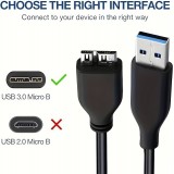 C&acirc;ble de donn&eacute;es USB A 3.0 vers Micro USB B rapide (4.8 Gbps) pour disques durs externes (1 m) - Noir