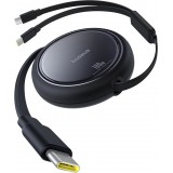 Câble rétractable 2x USB-C 100W (1 m) Baseus Bright Mirror Series - Noir