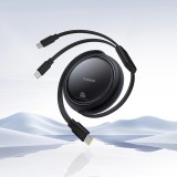 Câble rétractable 2x USB-C 100W (1 m) Baseus Bright Mirror Series - Noir