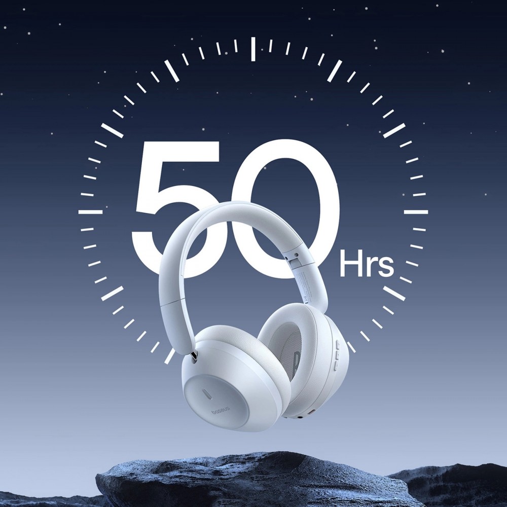 Casque Bluetooth 5.3 Sans Fil Baseus Bass 30 Max On-Ear - Son Basse Profonde - Blanc
