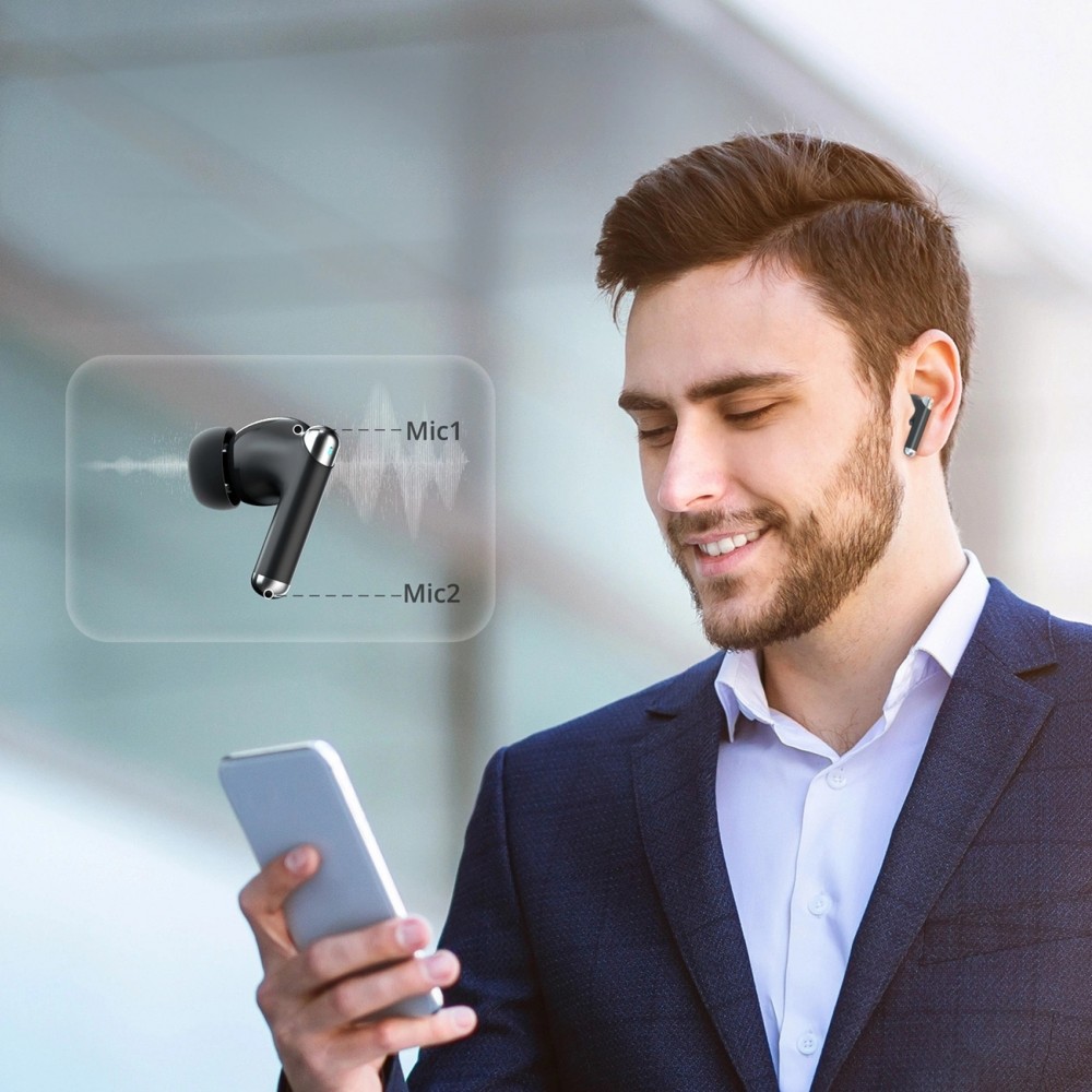 Casque Bluetooth 5.3 sans fil Tronsmart Soundfii R4 avec ENC Technologie Sonore Avancée - Noir