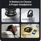 Casque Remax RB-660HB sans fil Bluetooth 5.0 Over-Ear wireless HD stereo sound + Pure Bass - Noir