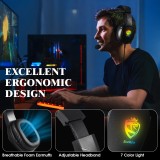 Casque de jeu SOULBYTES S20 RGB avec microphone son surround pour PS4 / PS5 / XBOX / PC jack 3.5 mm - Noir