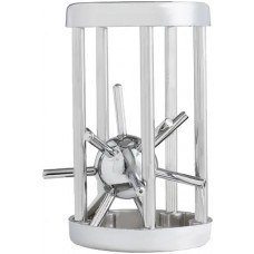 Casse-tête 3D en métal inoxydable pour adultes - Jeu de réflexion et logique, idéal pour cadeau - Argent