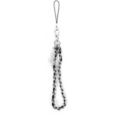 Chaînette Guess maillons en métal et similicuir avec pendentif charm - Noir et argent