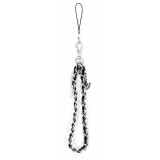 Chaînette Guess maillons en métal et similicuir avec pendentif charm - Noir et argent