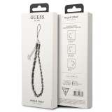Chaînette Guess maillons en métal et similicuir avec pendentif charm - Noir et argent