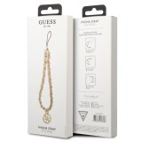 Chaînette Guess maillons en métal et similicuir avec pendentif charm - Rose et or