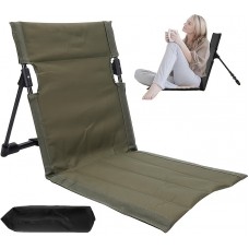 Chaise au sol pliante aluminium ultralégère camping/plage/loisirs/extérieur avec sac de rangement - Vert