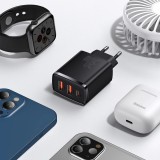 Chargeur Rapide Compact Baseus 30W 2x USB USB Type C Power Delivery Quick Charge 3A - Noir