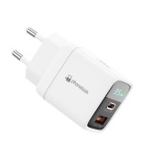 Chargeur USB-A et USB-C GaN/PD3.0 35W avec affichage LED ultra puissant PhoneLook - Blanc