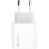 Chargeur USB-C 20W avec câble de charge USB-C (Android/iPhone 15) de 1 m - Blanc