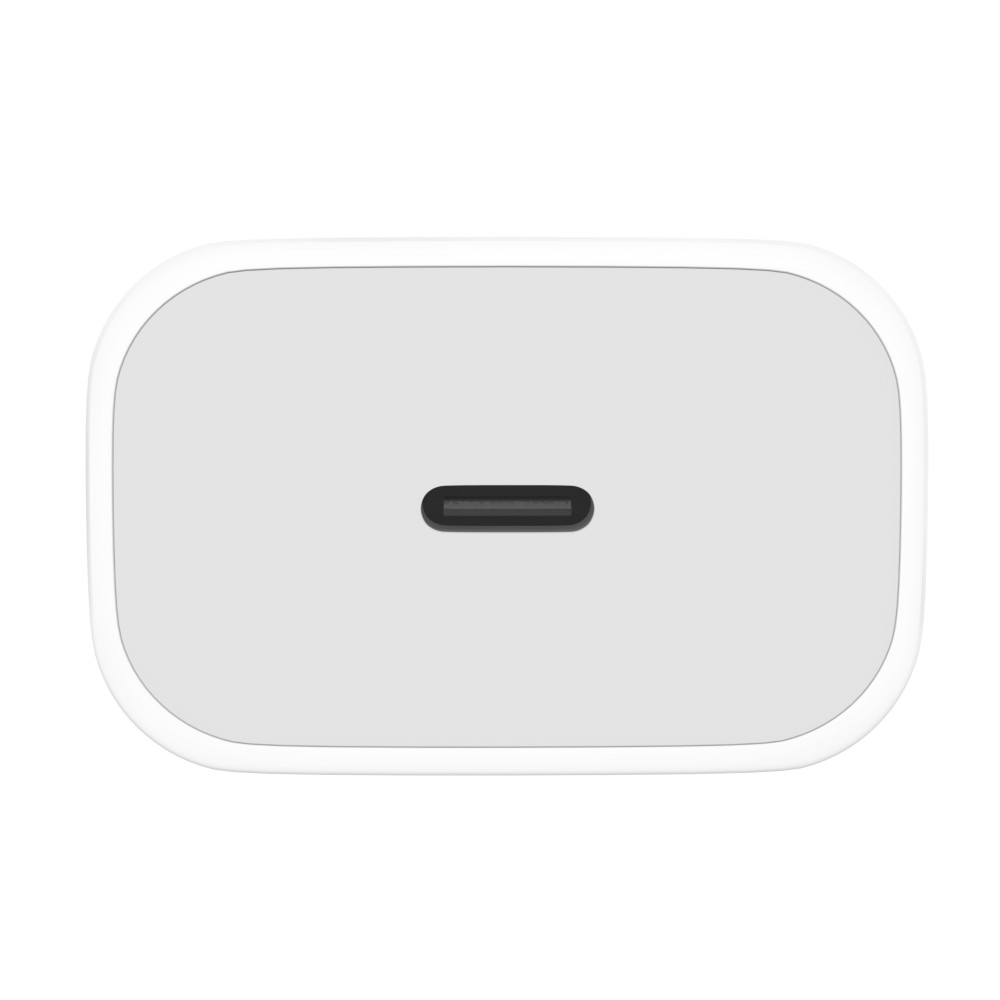 Chargeur USB-C 20W avec câble de charge USB-C (Android/iPhone 15) de 1 m - Blanc