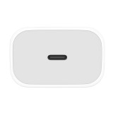 Chargeur USB-C 20W avec câble de charge USB-C (Android/iPhone 15) de 1 m - Blanc
