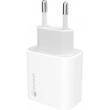 Chargeur USB-C 20W avec câble de charge USB-C (Android/iPhone 15) de 1 m - Blanc